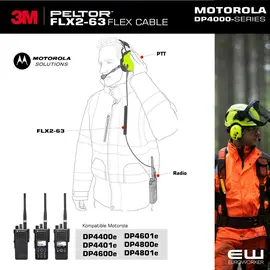 3M Peltor Peltor FLX2-63 kabel til Motorola DP4000-serie