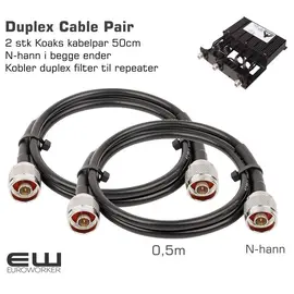Duplexfilter Coax kabelpar med N-hann kontakt (0,5m)