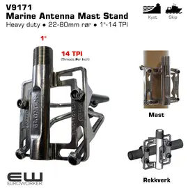 Glomex V9171 Universal Marine Antenna Mastefeste (1" - 14 TPI), euroworker