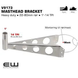 V9173 Universal Marine Antenna Mastefeste (1" - 14 TPI)