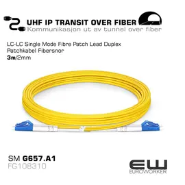 LC-LC Single Mode Fibre Patch Lead Duplex 3m