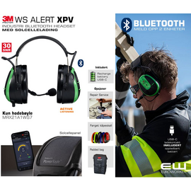 3M Peltor WS Alert XPV Multipoint Bluetooth Headset - Solcellelading_Headband - MRX21A1WS7_euroworker