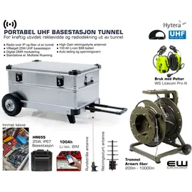 PORTABEL UHF BASESTASJON TUNNEL (UHF, DMR, Multisite, Roaming) - Universal Portabelt Tunnelsamband med IP Link over fiber ut av tunnel - euroworker