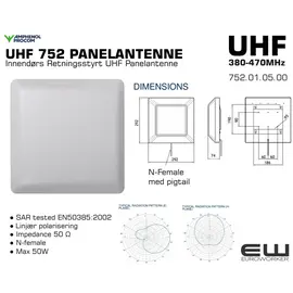 Procom 4dBi UHF 752 Outdoor PANELANTENNE (IP56)