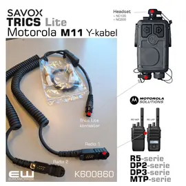 Savox_Euroworker_K600860_Savoxc Trics Lite Y cable for 2 x Motorola M11 (K600860 )