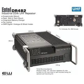 Entel DR482 Industrial & Maritime 25W UHF Repeater (25W, DMR, UHF)