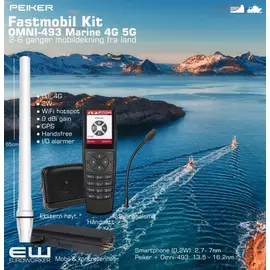 Komplett Løsning for Fartøy - Fastmontet 2W LTE  Mobil med 9 dBi Gain Marine Grade Antenne