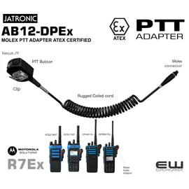 Jatronic AB12-DPEX Motorola Molex PTT Adapter (Atex, DP4000Ex, R7Ex)