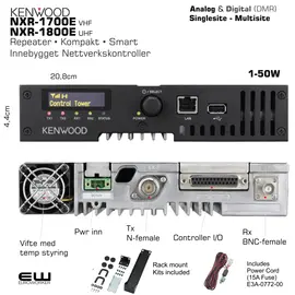 Kenwood NXR-1700E (VHF) og NXR-1800E Kompakt Repeater (Analog, DMR)