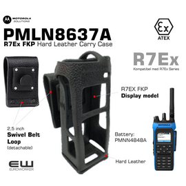 Motorola PMLN8637A
    Passer til: R7Ex FKP
    Hard Leather Carry Case
    2,5 inch Swivel Belt Loop (avtagbart)
    Passer med batteri: PMNN4848A