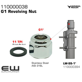 Procom 110000038 - G1 Revolving Nut
Procom CXL 1" revolving nut, small