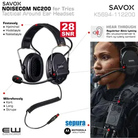 Savox NOISECOM NC200 Tactical Around Ear Headset for Trics - K5694-112200