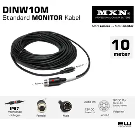 MXN camera kabel to MXN monitor. 10m - MXN Standard Monitor Cable - DINW10M