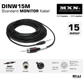 MXN Standard Monitor Cable - DINW15M - 15m - euroworker