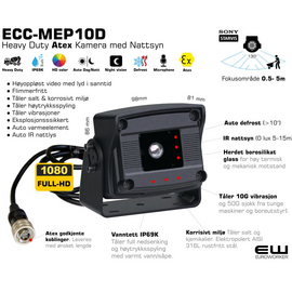 ECC-MEP10D - Heavy Duty Atex Kamera med Nattsyn