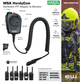 MSA HandyCom MSA PTT Adapter & Monofon for Motorola R5, DP2000, DP3000, MTP3000-serier_10202766