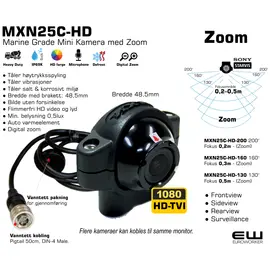MXN25C-HD Marine Grade Videokamera med Zoom