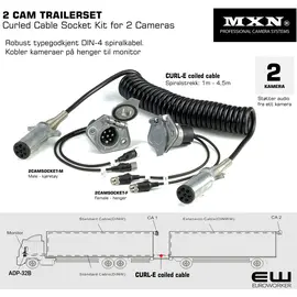 MXN 2 CAM TRAILERSET - Kit med Curled Cable Socket Kit for 2 Cameras