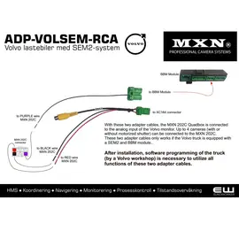 MXN ADP-VOLSEM-RCA - Volvo Lastebil Interfacekabel for 1 analog MXN analog kamera