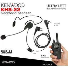 Kenwood KHS-22 Lightweight Headset med PTT (NX-, TK- & TH-serie) og PKT-300E-euroworker