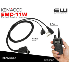 Kenwood EMC-11W Klipsmikrofon med Ørepropp og PTT (TK-3000E & TK-2000E)