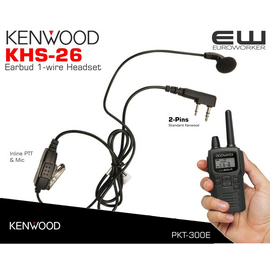 Kenwood KHS-26 Earbud 1-Wire PTT Headset (PKT-300E)