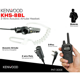 Kenwood KHS-8BL - Diskrét Airtube Headset med Håndholdt PTT & Mikrofon (PKT-300E..)