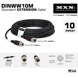 mxn DINWW10M EXTENSION SKJØTEKABEL FORLENGELSESKABEL  fra euroworker.cpt
