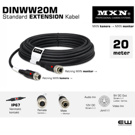 mxn DINWW20M EXTENSION SKJØTEKABEL FORLENGELSESKABEL  fra euroworker.cpt