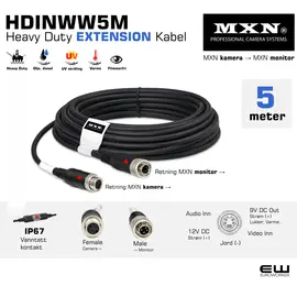 MXN skjøtekabel forlengelseskabler Heavy Duty Camera Cable - HDINWW5M (System A)