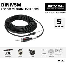 MXN Standard Monitor Cable - DINW5M - 5 meter euroworker