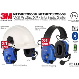 3M Peltor Intrinsic Safe - WS Protac XP Bluetooth Headset MT15H7FWS5-50  MT15H7P3EWS5-50