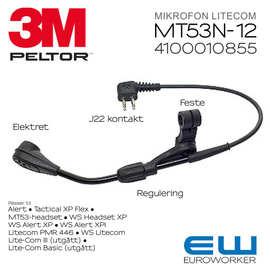 3M Peltor MT53N-12 - Litecom Elektret mikrofonarm
