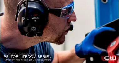 Hørselvern med innebygget UHF radiosamband