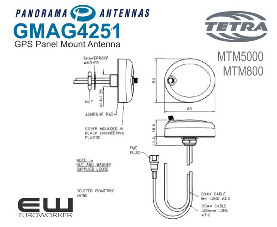 Tetra Mobil Antenne - GPS (  GMAG4251) (MTM5500)