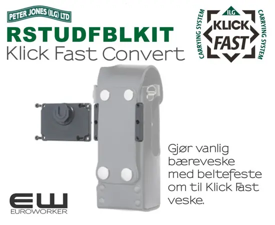 Klick Fast Convert to Belt Dock gjør vesker med beltespennefeste om til Klick Fast feste.