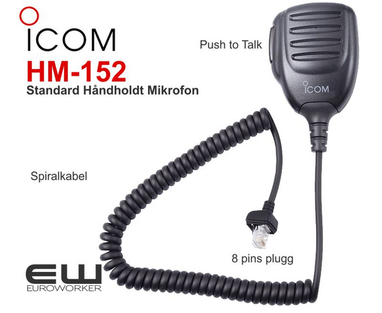 Icom HM-152 Standard Håndholdt Mikrofon (IP100H)