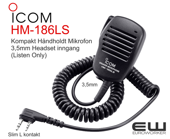 Icom HM-186LS Håndholdt Mikrofon med audioutgang - 94186