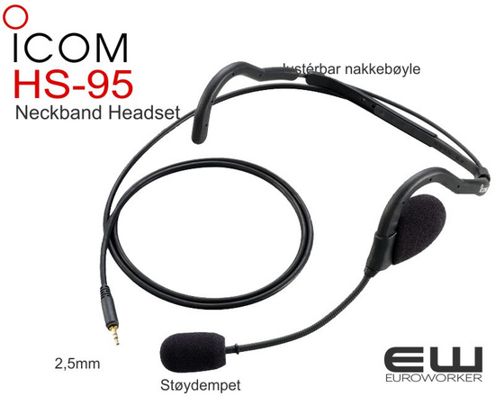 Icom HS-95 Headset (2,5mm kontakt)