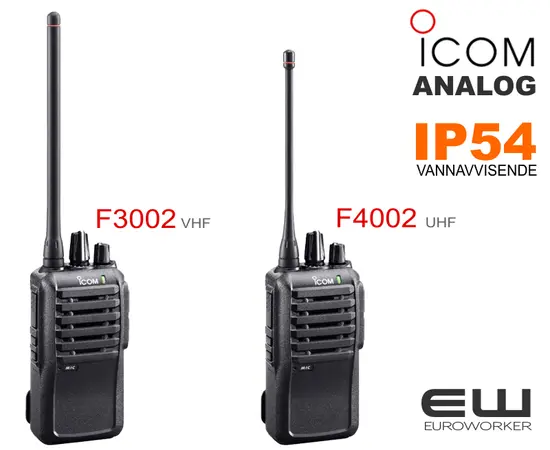 Icom F3002 (VHF) og F4002 (UHF) Analogradio