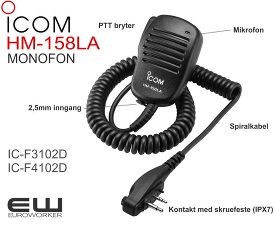 Icom HM-158LA kompakt håndholdt mikrofon  (F3102D, F4102D) - 94177