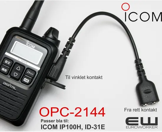 Icom OPC-2144 Slimadapter (rett tilvinklet) (IP100H)