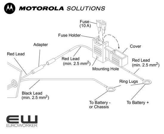 Motorola batterikabel (6m) (12V) (GKN6274) (TETRA)