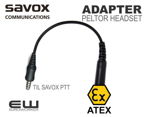 Savox, adapter kabel til Peltor hodesett, ATEX