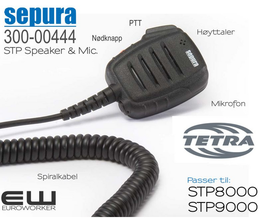 300-00444 - Sepura STP Remote Speaker Microphone - Kjøretøymontering (300-00444)
