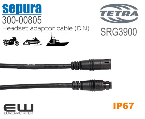 300-00805 - Sepura Headset adaptor cable (DIN)(SRG3900)(TETRA)