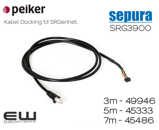 Peiker 3m kabel mellmo Peikerdocking og SRG konsoll