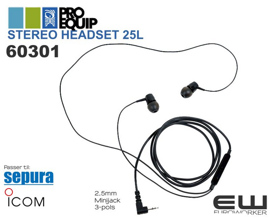 ProEquip Stereo Listen Only mobile phone type 25L (2,5mm)
