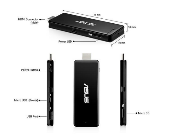 ASUS PC Stick QM1 (Intel Atom x5-Z8300, 2GB RAM, 32GB SSD, Windows 10 )