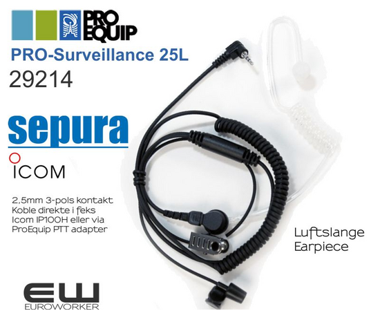 29214 - ProEquip PRO-Surveillance Headset (2,5mm)